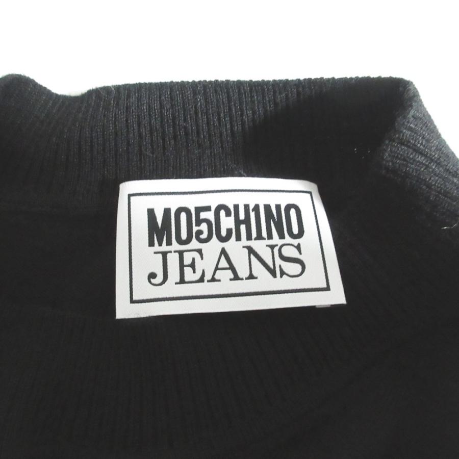 美品 MOSCHINO JEANS モスキーノジーンズ ロゴジャガード ロングニット 