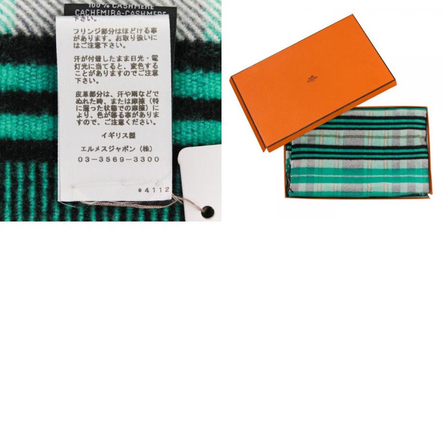 HERMES（エルメス） 美品 カシミヤ タータンチェック フリンジ 