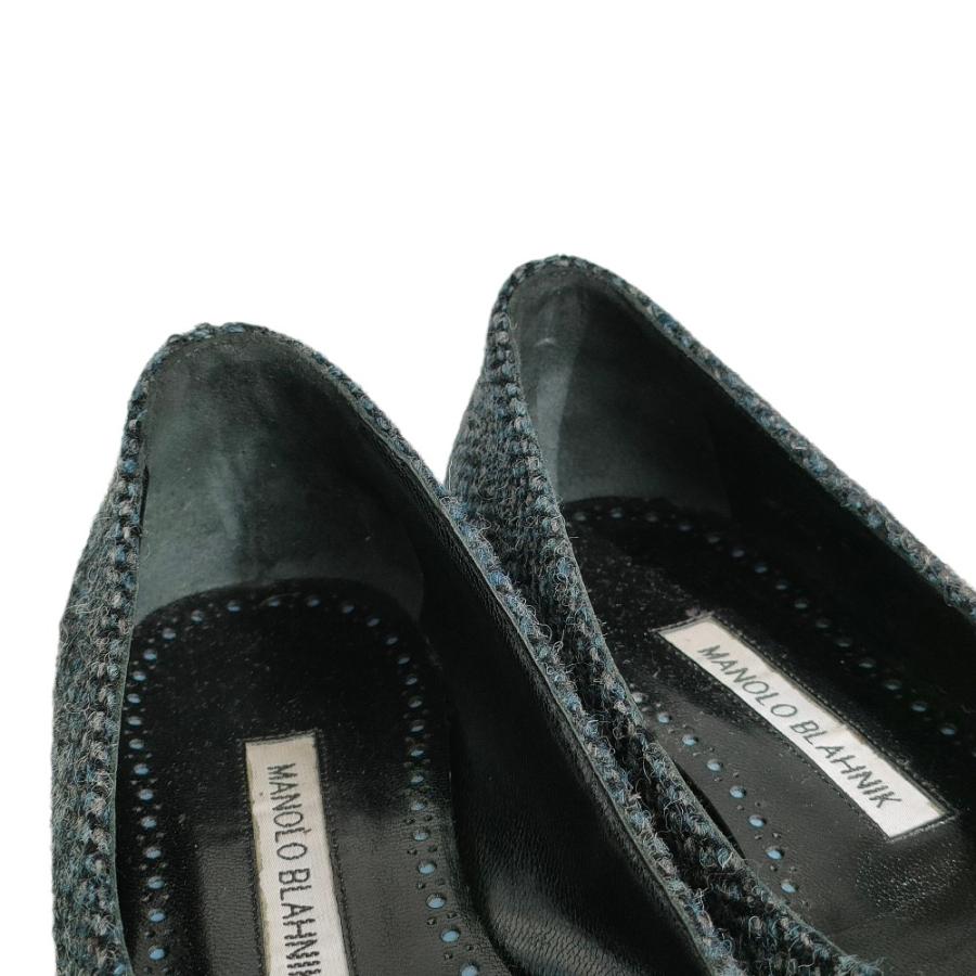 美品 MANOLO BLAHNIK マノロブラニク ツイード ZOBIXFLAT フラット