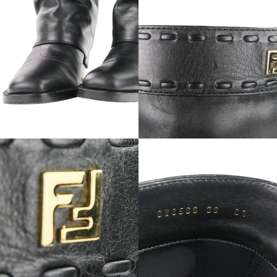 FENDI（フェンディ） 美品 現行モデル ミネルヴァ レザーロングブーツ