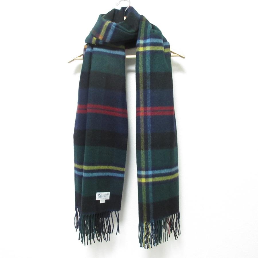 美品 Johnstons of Elgin ジョンストンズオブエルガン カシミヤ チェックマフラー ブルー レディース 古着 中古 USED Johnstons of Elgin（ジョンストンズ オブ エルガン） 良品 チェック