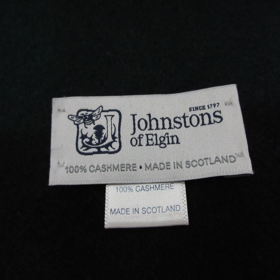 良品 Johnstons of Elgin ジョンストンズオブエルガン チェック カシミヤ 大判ストール マフラー ネイビー グリーン レディース 古着 中古_4