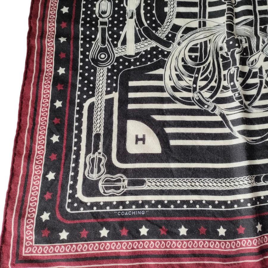 HERMES 良品 エルメス カレ55 カシミア×シルク COACHING スカーフ