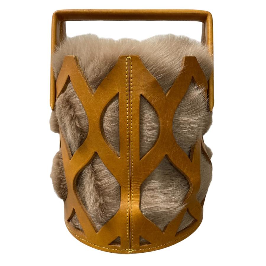 LUDLOW 美品 ラドロー バケット レザー ファー かごバッグ