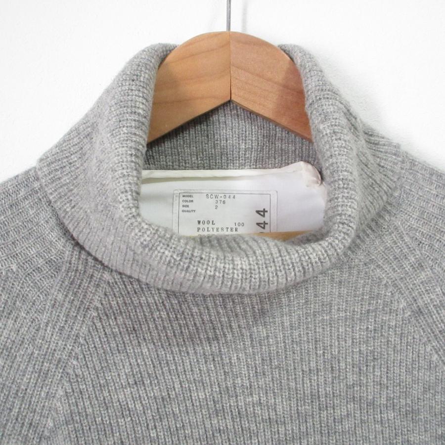 【sacai】スタッズ プリーツ ドッキング ワンピース 切替 ウール グレー sacai（サカイ） 良品 タートルニット ドッキングワンピース SCW-044