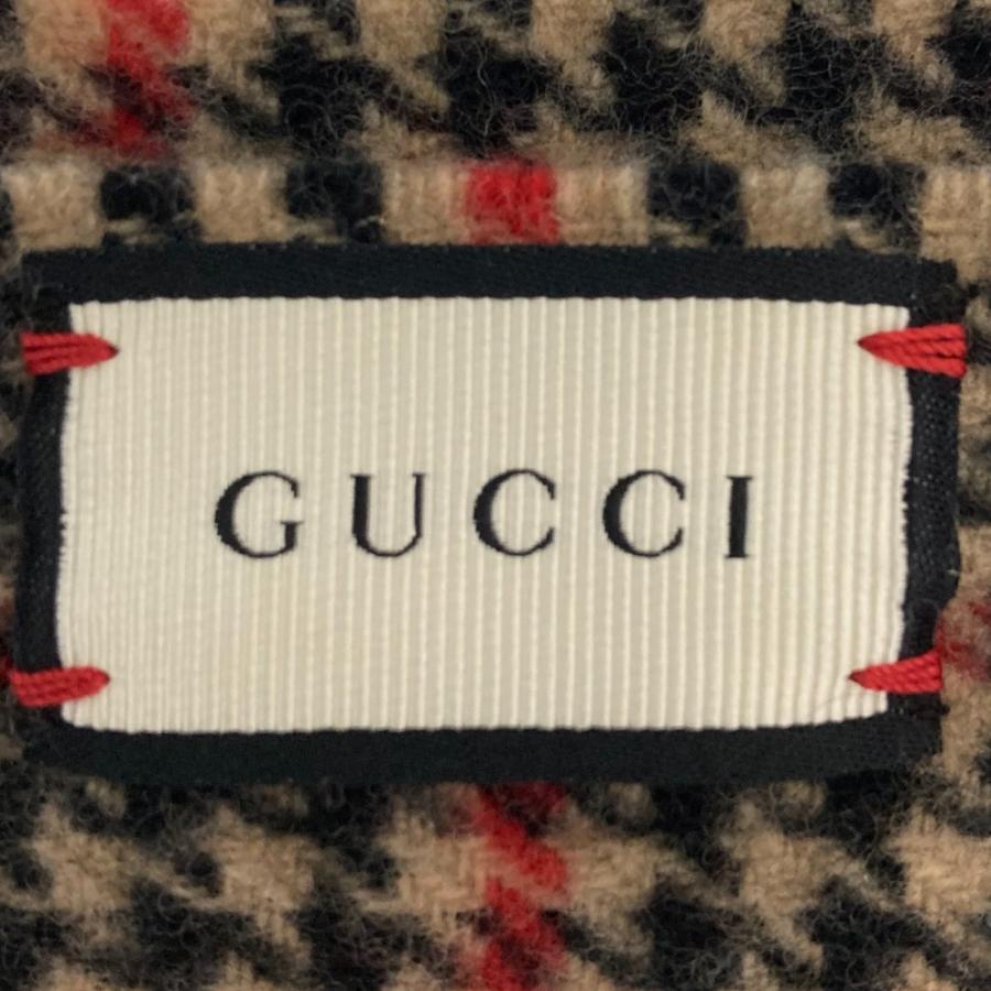 美品 GUCCI グッチ カシミヤブレンド ウール チェック マフラー マルチカラー レディース 古着 中古_3