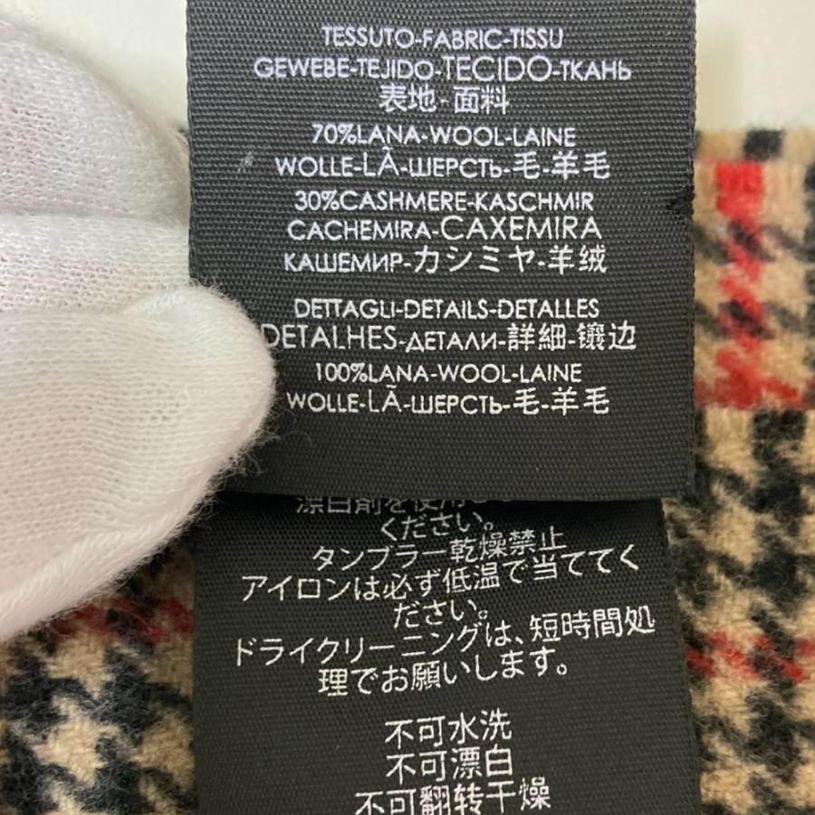 【美品】GUCCIグッチ ウール/カシミヤ　チェック　マフラー　❤︎ GUCCI（グッチ） 美品 カシミヤブレンド ウール チェック マフラー