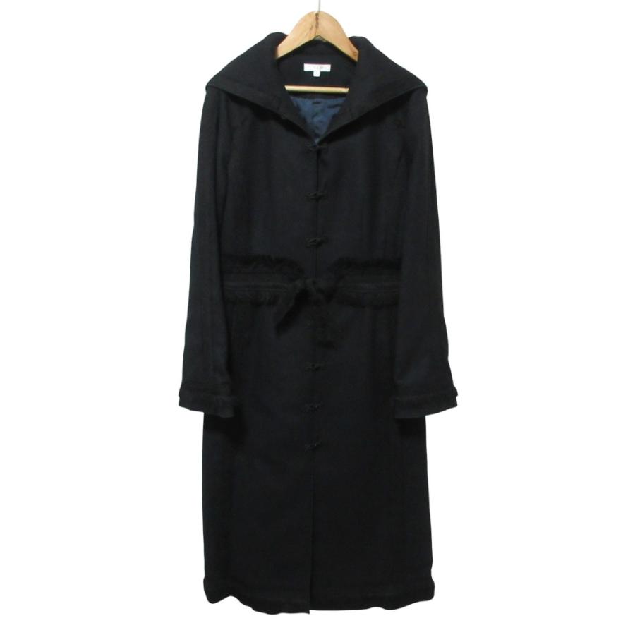 PAULE KA（ポールカ） 良品 フーデッド ロングコート 40 ネイビー 