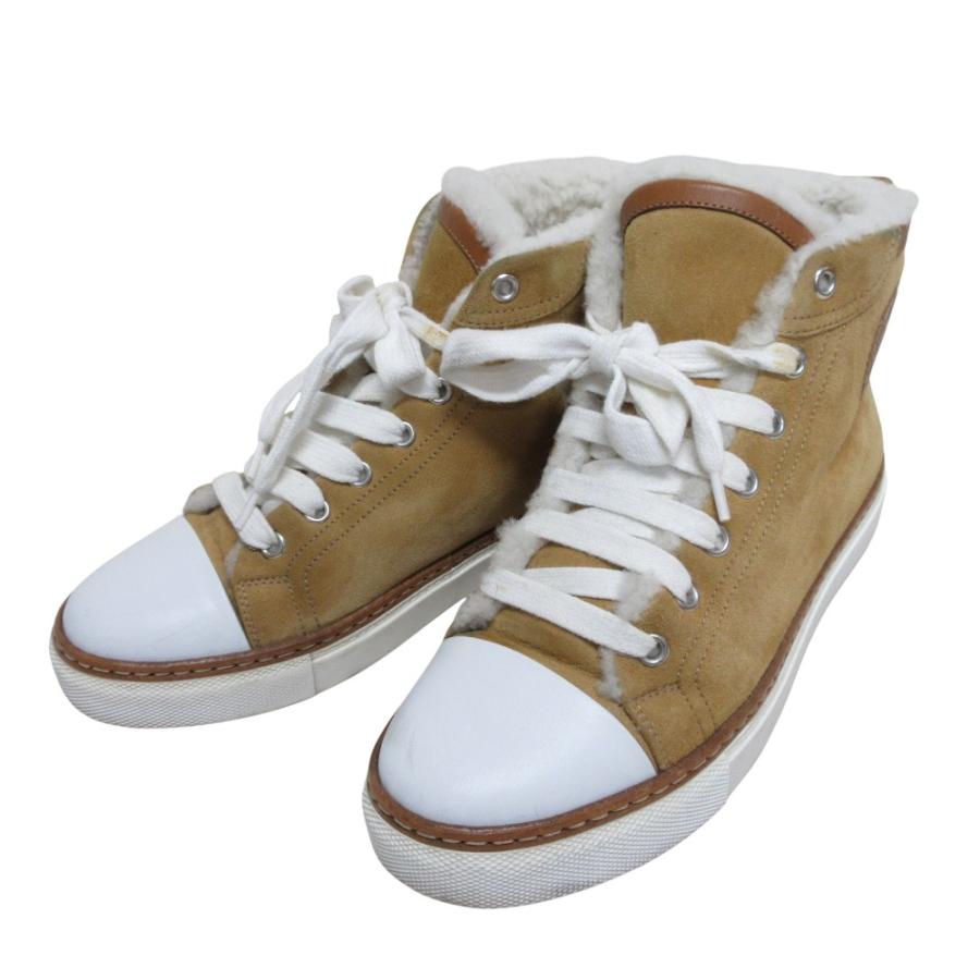 HERMES（エルメス） 良品 ジミー ムートン ハイカットスニーカー 36 1 