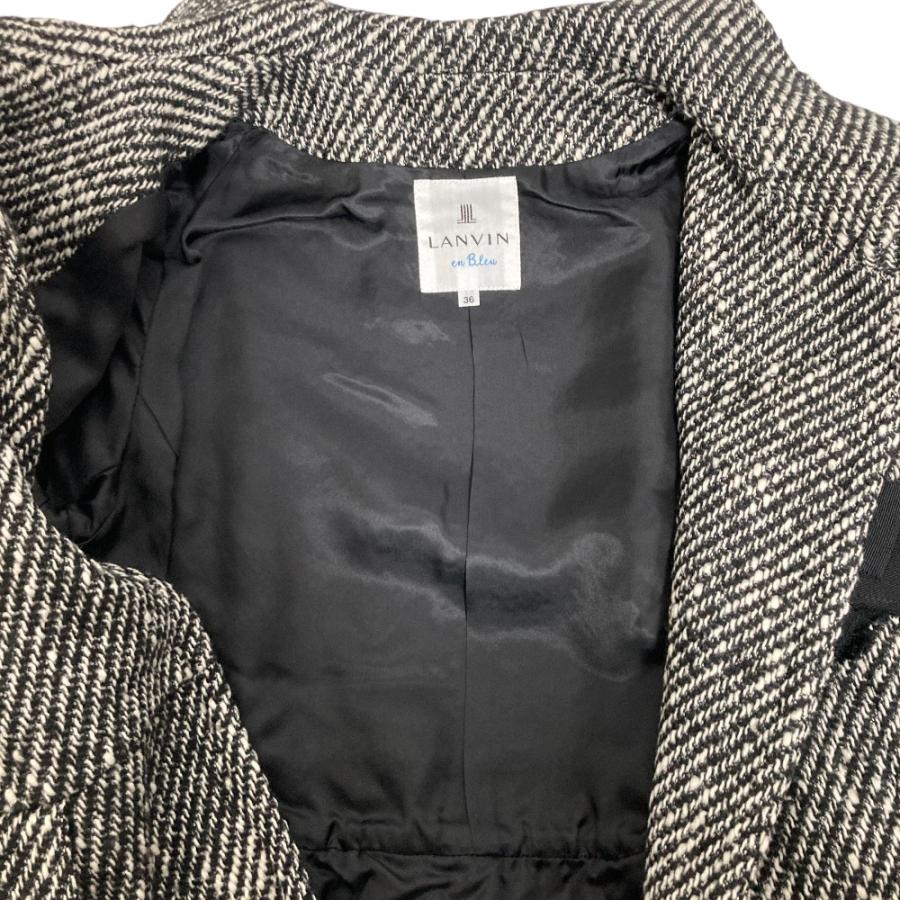 LANVIN en Bleu 美品 ランバンオンブルー コサージュ付き ツイード 