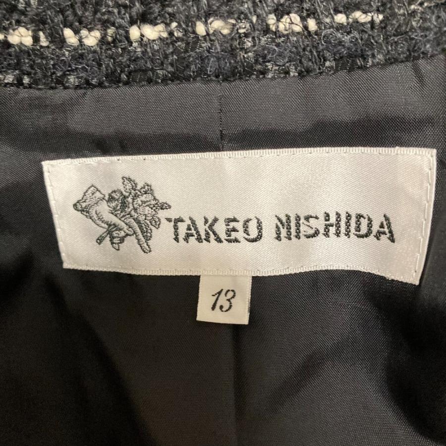 美品 TAKEO NISHIDA タケオニシダ ツイードジャケットコート サイズ13 