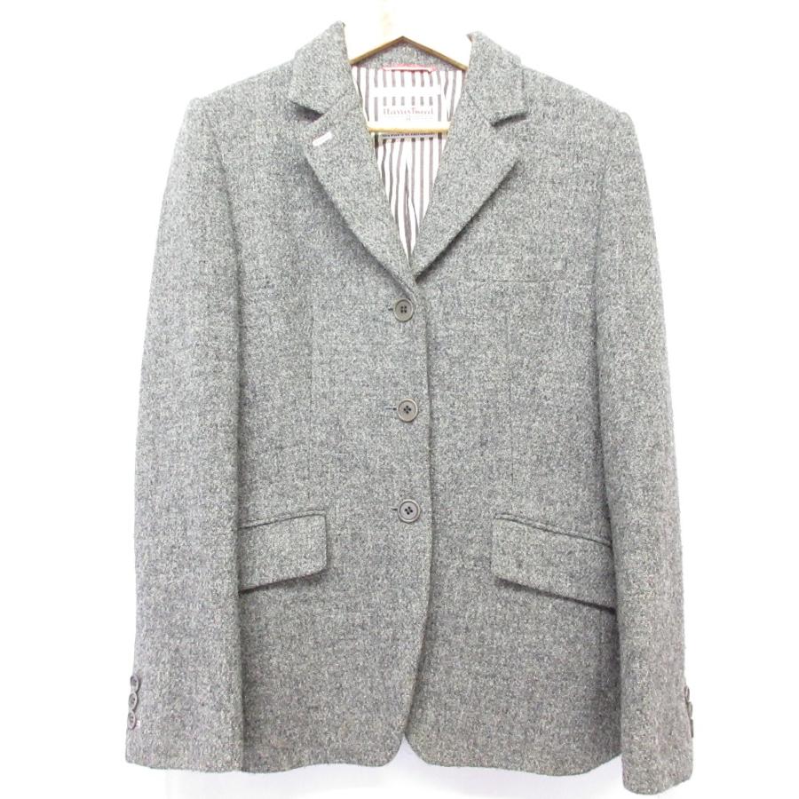 ポールスミス テーラードジャケット ツイード グレー ボルドー バイカラー L ポールスミス テーラードジャケット ツイード グレー ボルドー バイ
