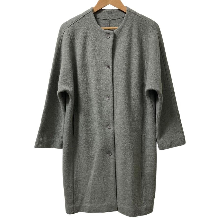 evam eva（エヴァムエヴァ） 美品 ウール ノーカラーコート サイズ1 