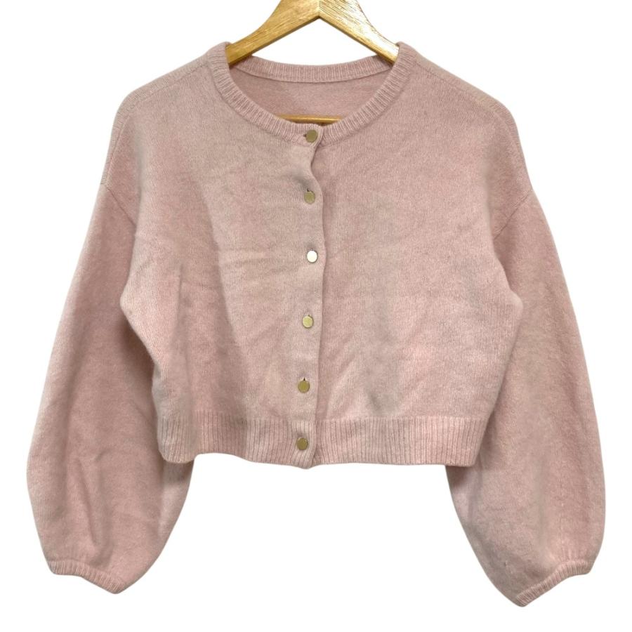 美品 24AW La boutique BonBon ラブティックボンボン ヘアリーウール 前後2WAYカーディガン サイズF ピンク レディース 古着 中古 USED La boutique Bonbon（ラブティックボンボン） 美品 24AW La boutique
