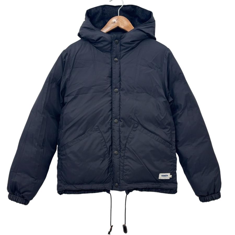 ARMEN（アーメン） 美品 スタンドカラー デニム風 リバーシブル ダウン