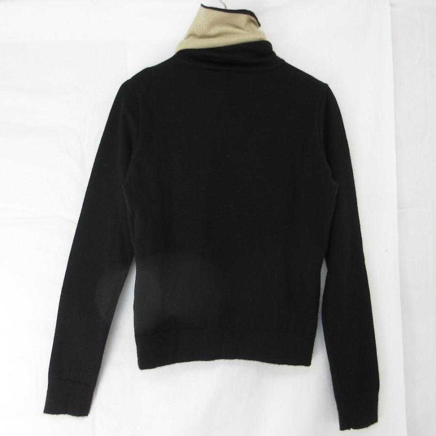 良品 04A CHANEL シャネル ロゴ タートルネック カシミヤニット セーター P24344 サイズ38 ブラック レディース 古着 中古の画像