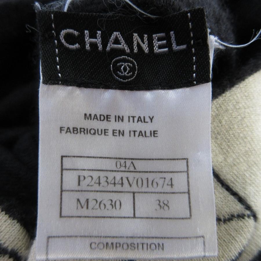良品 04A CHANEL シャネル ロゴ タートルネック カシミヤニット セーター P24344 サイズ38 ブラック レディース 古着 中古の画像