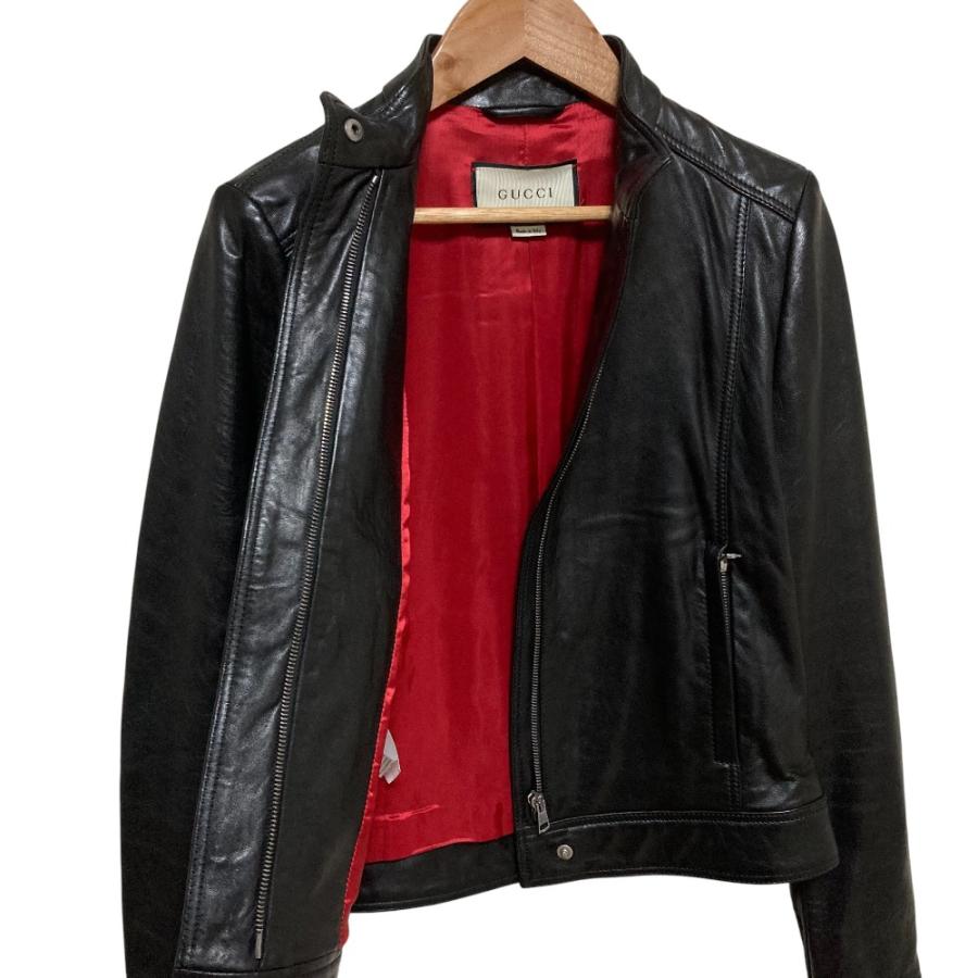 d*3様 GUCCI ブラックレザージャケット　シングルライダース GUCCI（グッチ） 【良品】グッチ シングル ライダースジャケット