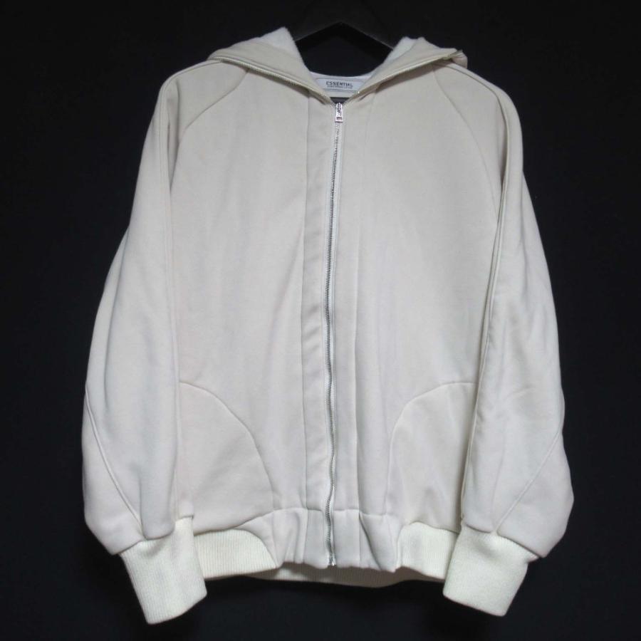美品 25AW ESSENTIAL エッセンシャル ダブルスタンダードクロージング ボンバーヒート 裏起毛 フルジップ パーカー F オフホワイト レディース 古着 中古 USED 美品 25AW ESSENTIAL エッセンシャル ダブルスタンダードクロージング