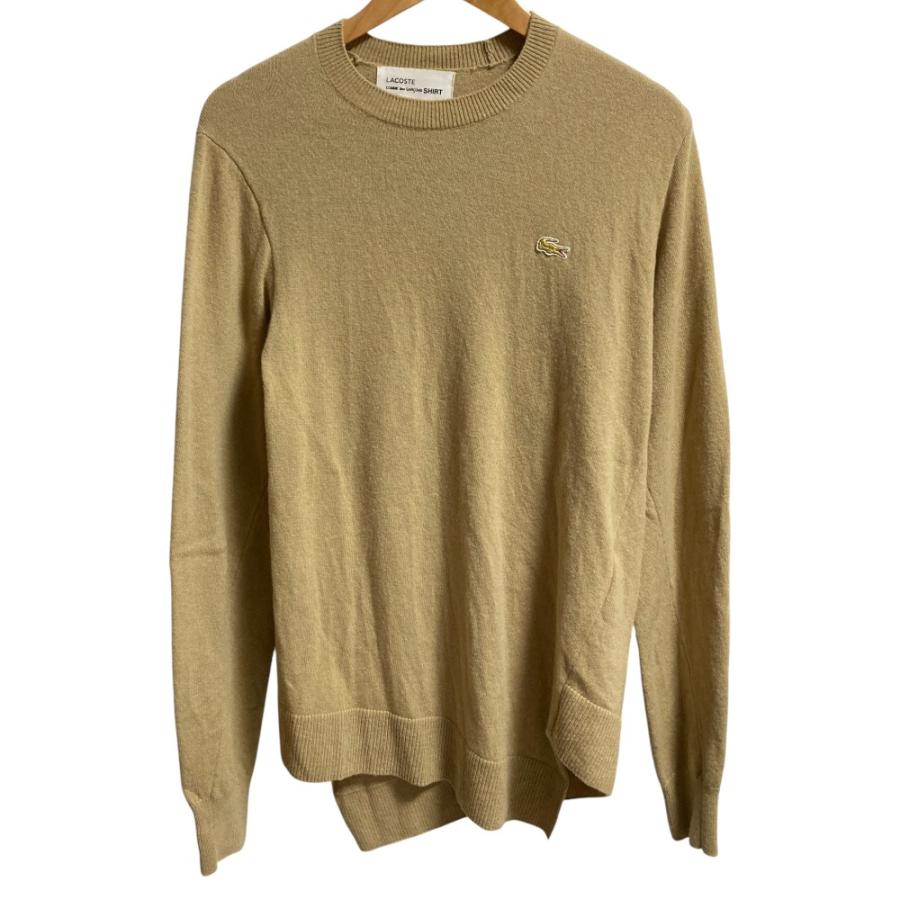 美品 23AW LACOSTE ラコステ コムデギャルソンシャツ 捻じれニット セーター サイズS ベージュ メンズ 古着 中古 USED LACOSTE（ラコステ） 美品 23AW LACOSTE コムデギャルソンシャツ 捻じ
