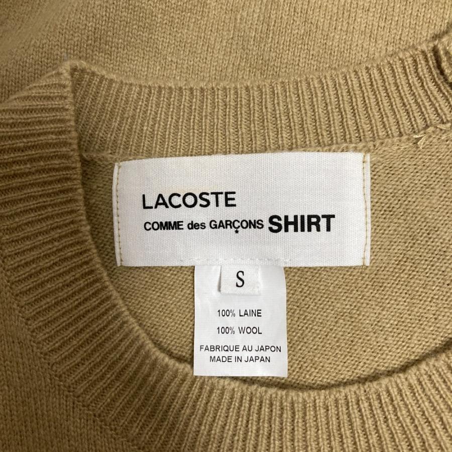 美品 23AW LACOSTE ラコステ コムデギャルソンシャツ 捻じれニット セーター サイズS ベージュ メンズ 古着 中古 USED LACOSTE（ラコステ） 美品 23AW LACOSTE コムデギャルソンシャツ 捻じ