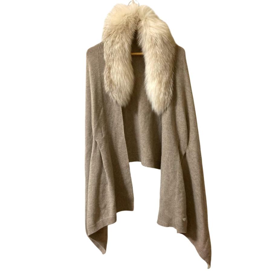 【美品】FOXEY フォクシー カシミヤ ケープ ポンチョ フォックスファー付 FOXEY（フォクシー） 美品 フォックスファー カシミヤ ケープ ポンチョ