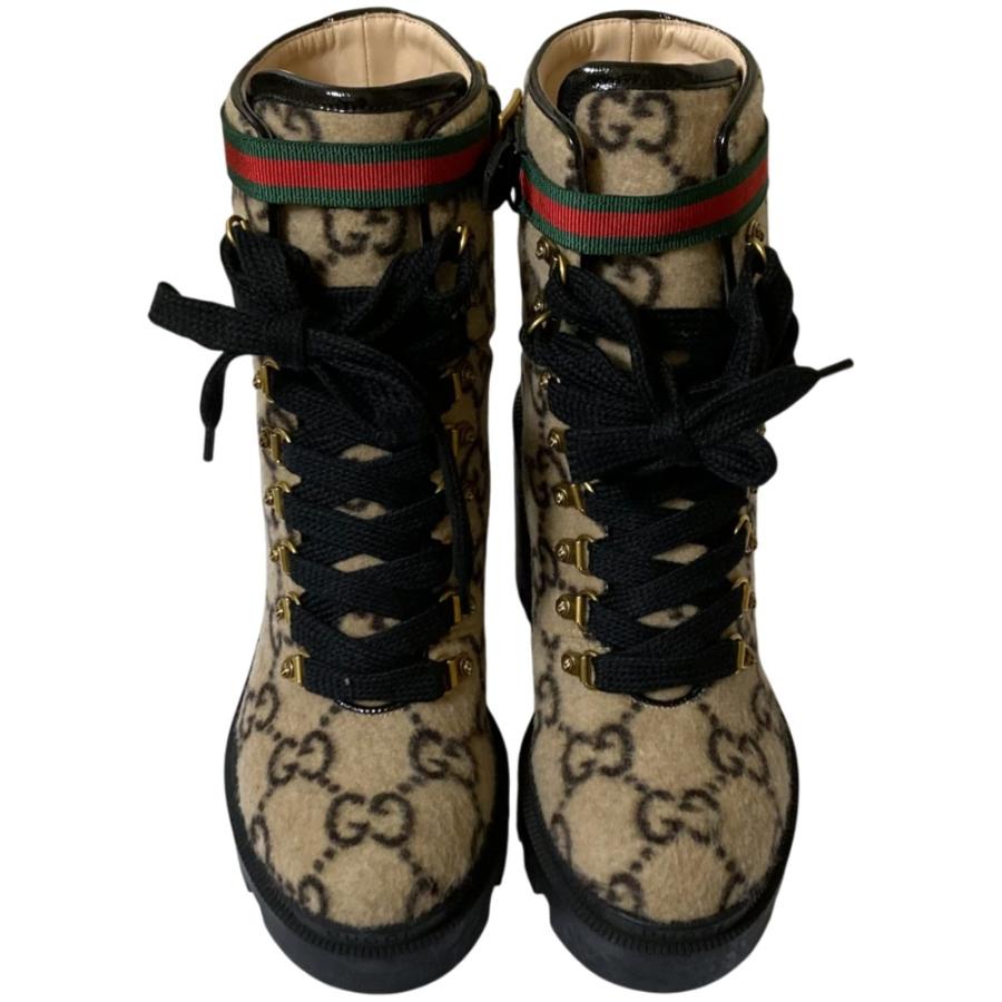 GUCCI（グッチ） 美品 GG柄 シェリーライン ウール アンクルブーツ