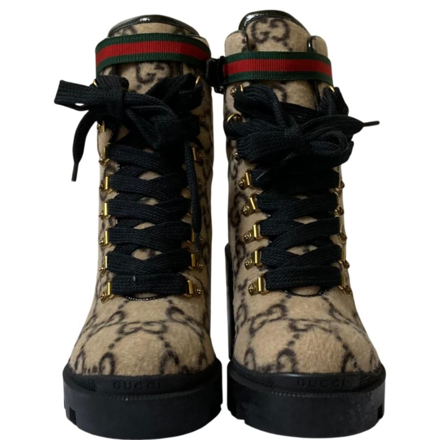 GUCCI（グッチ） 美品 GG柄 シェリーライン ウール アンクルブーツ