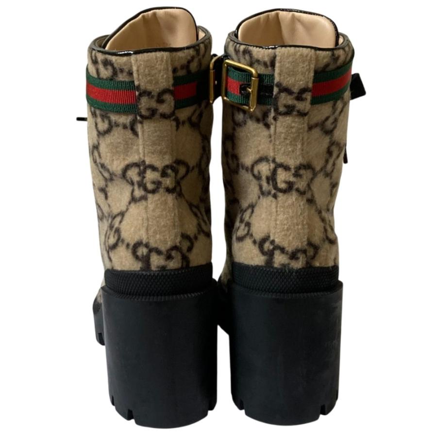GUCCI（グッチ） 美品 GG柄 シェリーライン ウール アンクルブーツ