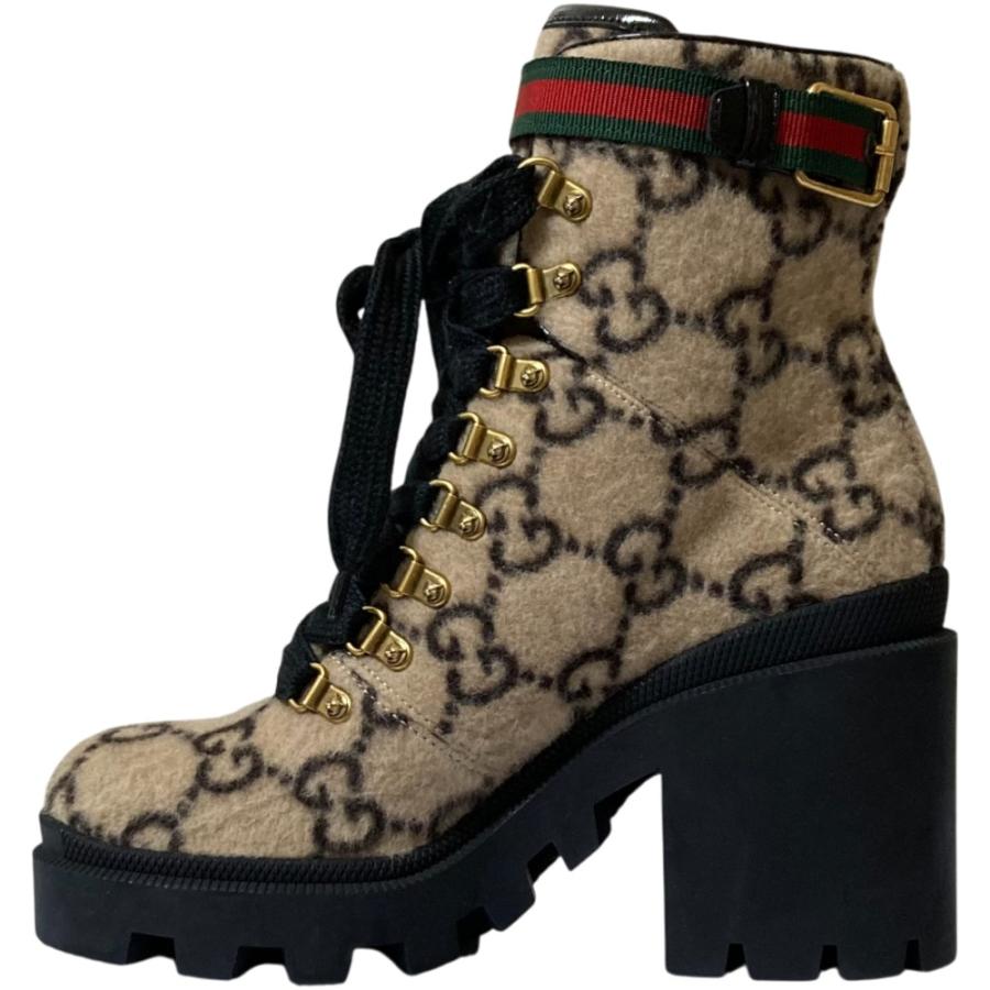 GUCCI（グッチ） 美品 GG柄 シェリーライン ウール アンクルブーツ