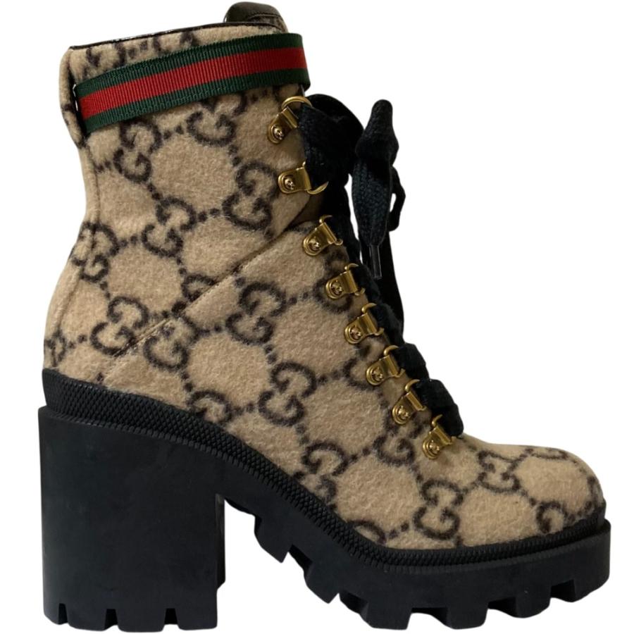 GUCCI（グッチ） 美品 GG柄 シェリーライン ウール アンクルブーツ