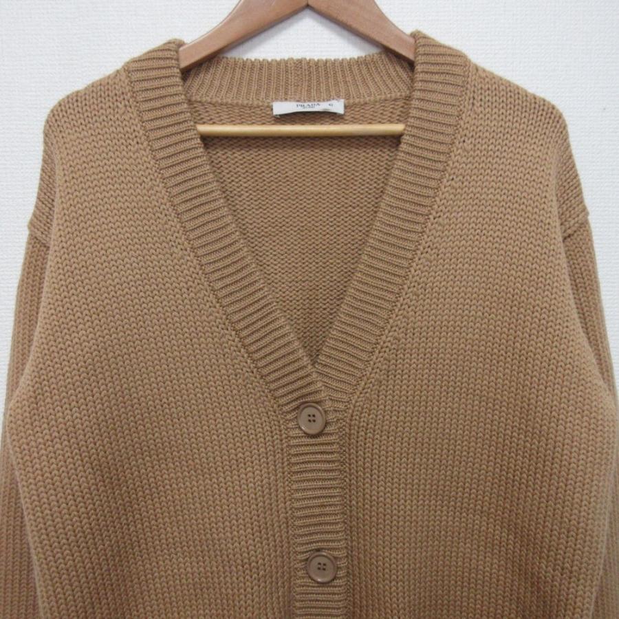プラダ　フリル　カーディガン　ニットセーター PRADA（プラダ） 良品 フリルポケット ニットカーディガン サイズ42