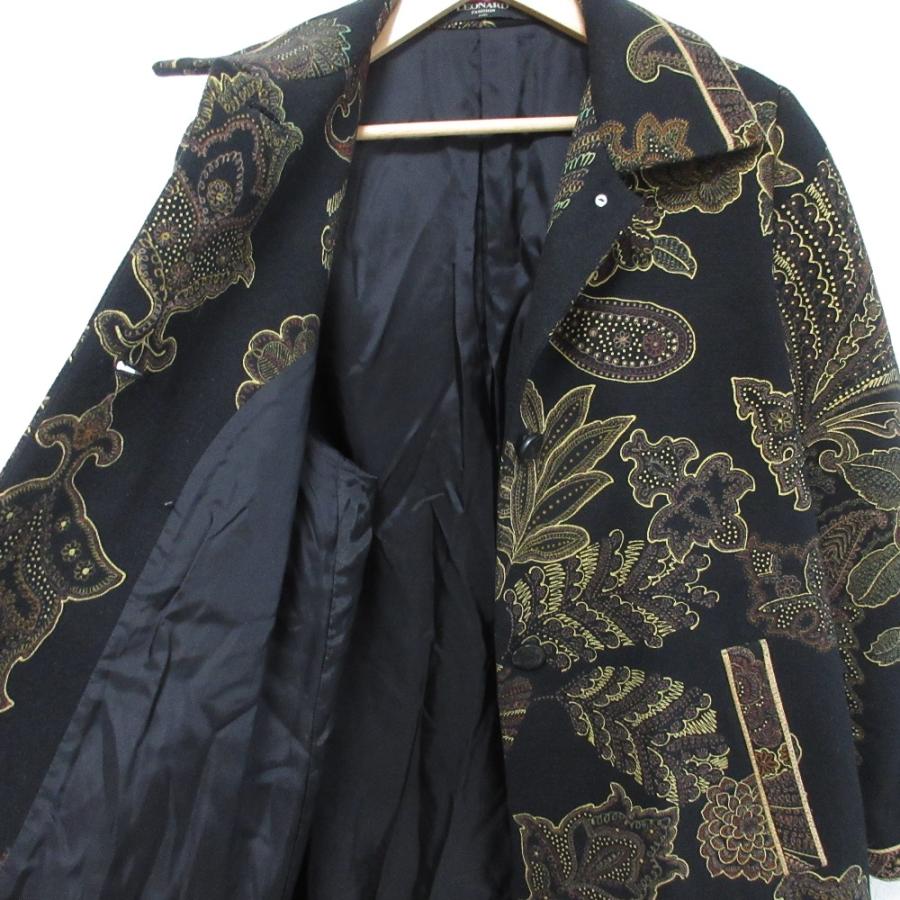 LEONARD（レオナール） 良品 バロックペイズリー柄 カシミヤブレンド 
