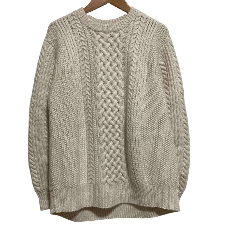 DRAWER（ドゥロワー） 美品 5Gカシミヤアラン編み クルーネックニット