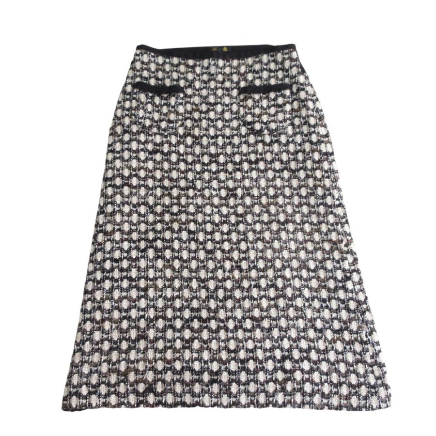 DRAWER（ドゥロワー） 美品 CHAUMES社 ツイードフリンジスカート