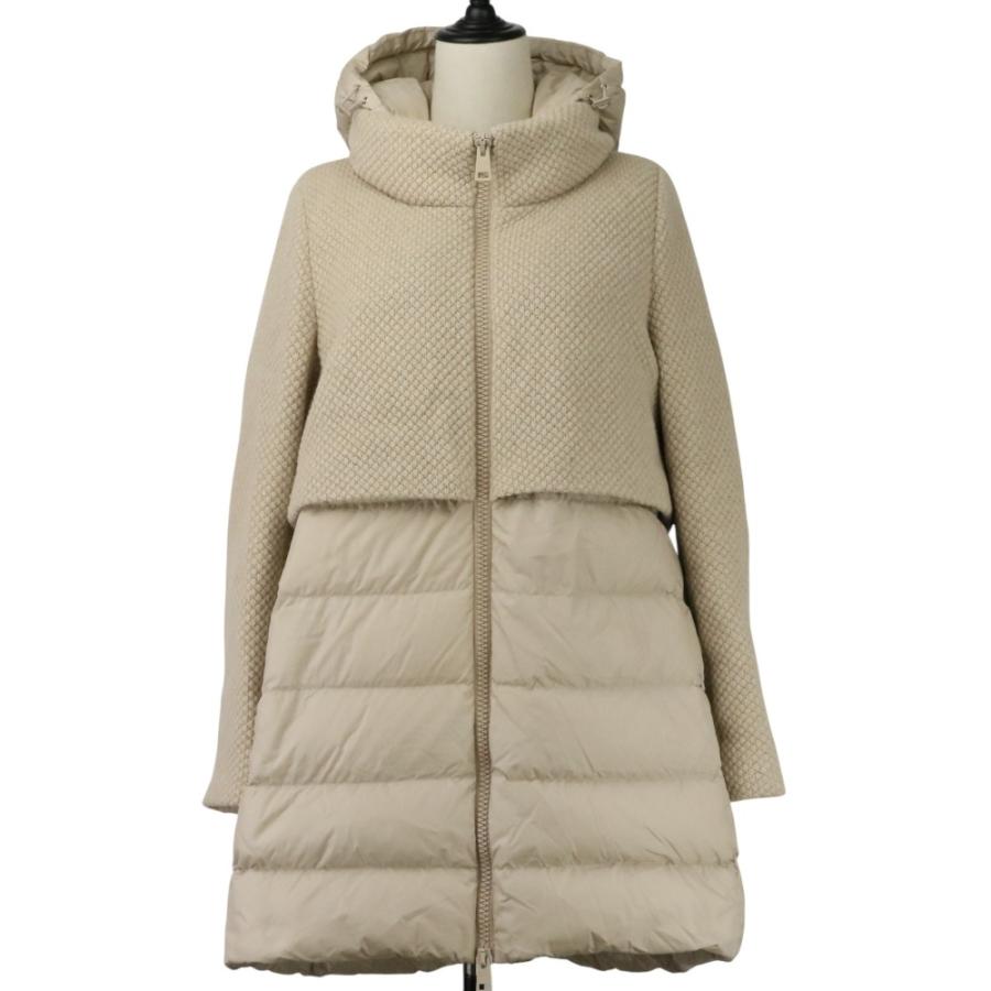 HERNO（ヘルノ） 美品 ポップコーン編みニット切替 ダウンコート