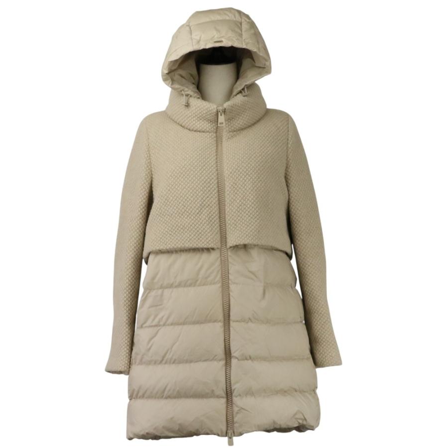 HERNO（ヘルノ） 美品 ポップコーン編みニット切替 ダウンコート 