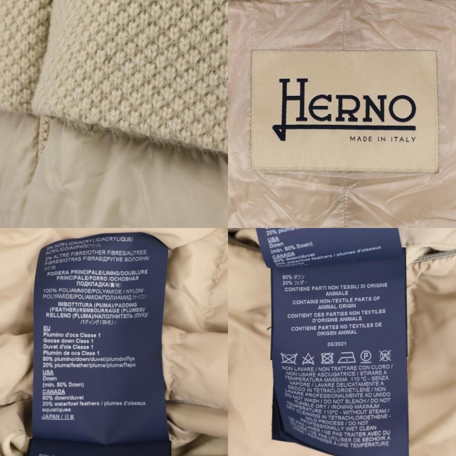 HERNO（ヘルノ） 美品 ポップコーン編みニット切替 ダウンコート 