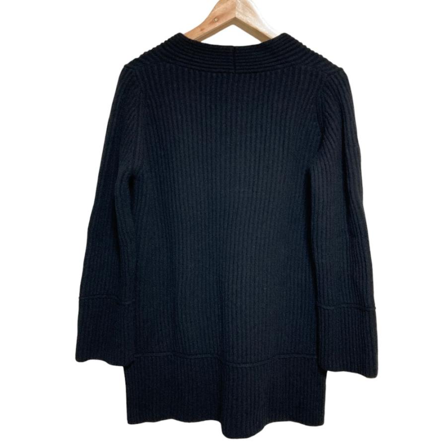 ★美品Theory セオリー ドライバーズニット ブラック　S theory（セオリー） 美品 サイドスリット Vネック チャンキーニット