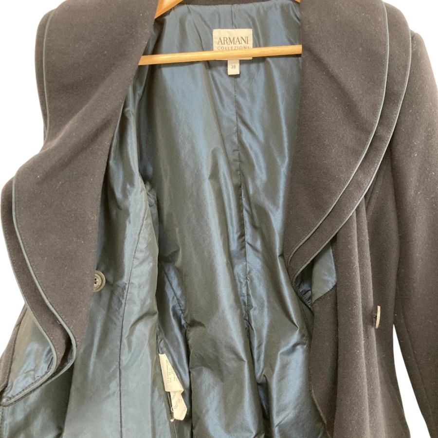 ARMANI COLLEZIONI アルマーニコレッツィオーニ ウールカシミヤ ダブルカラー 女優コート サイズ38 ネイビー レディース 古着 中古 USED ARMANI COLLEZIONI アルマーニコレッツィオーニ ウールカシミヤ ダブル