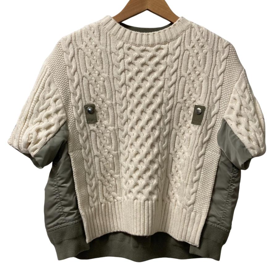 sacai（サカイ） 美品 Nylon Twill Mix Knit Pullover ナイロンツイル