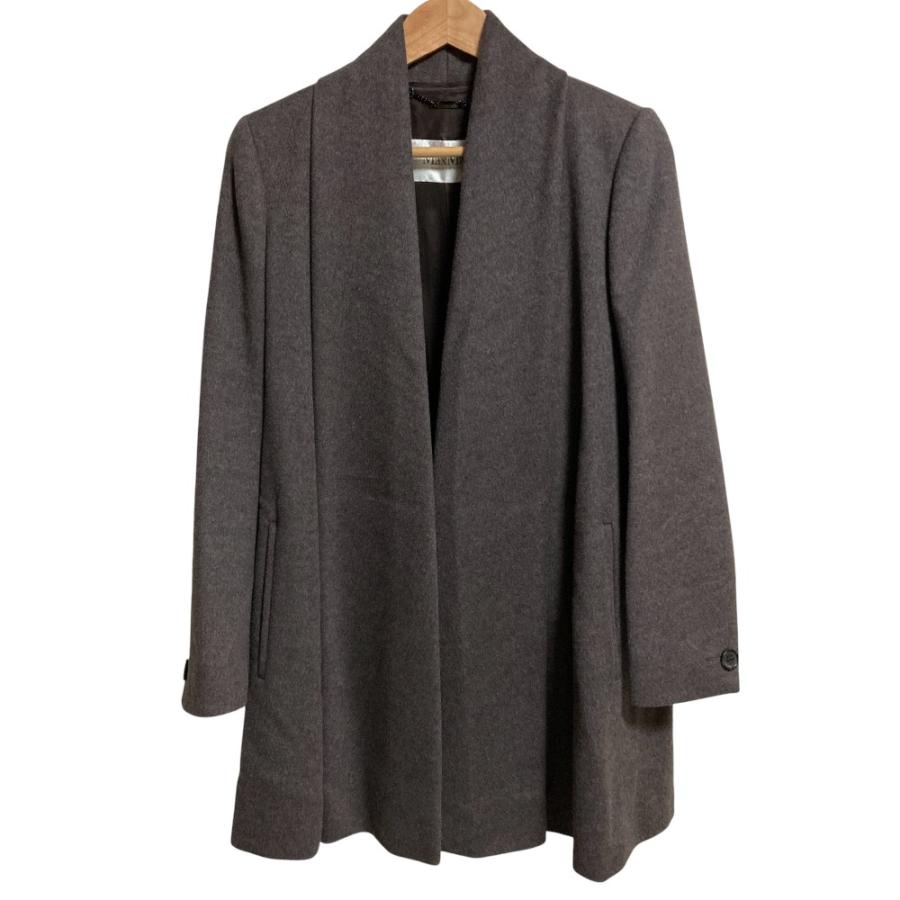 美品 Max Mara マックスマーラ キャメル アンゴラ ウール ベルテッドコート サイズ38 グレー レディース 古着 中古 USED Max Mara（マックスマーラ） 美品 キャメル アンゴラ ウール