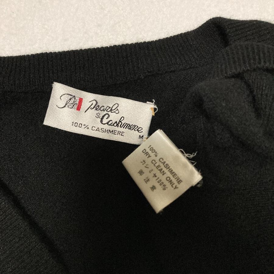 美品 Pearls＆Cashmere パールズ＆カシミア カシミヤ100% Vネック 