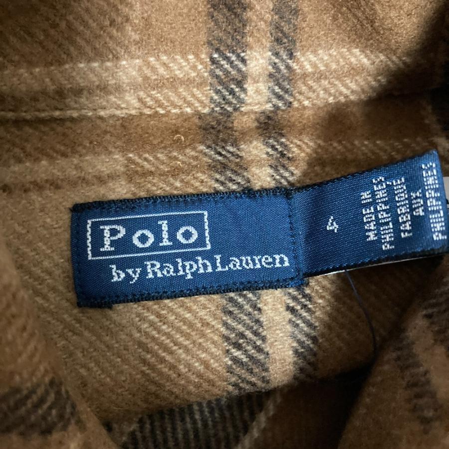 未使用 23AW POLO by RALPH LAUREN ポロバイラルフローレン ベルテッド ウール ツイル シャツ サイズ4 ブラウン レディース 古着 中古 USED POLO RALPH LAUREN（ポロ・ラルフローレン） 未使用 23AW POLO by