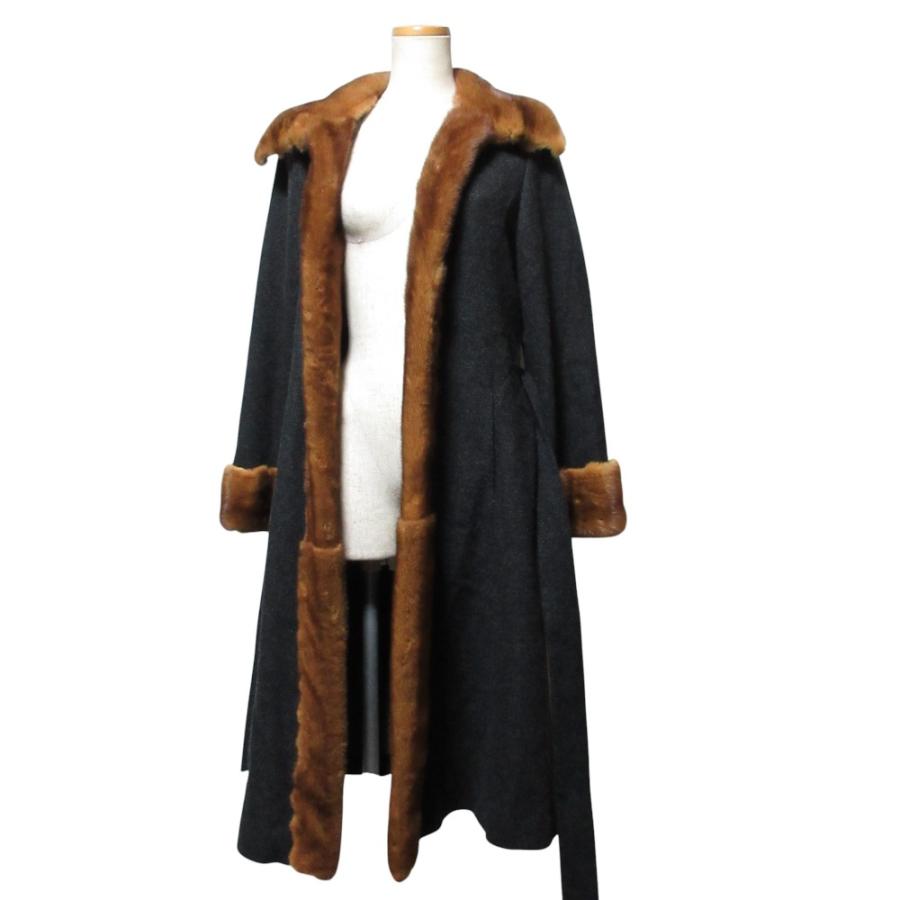 FOXEY（フォクシー） 美品 ミンクファー カシミヤ ウール ロングコート 