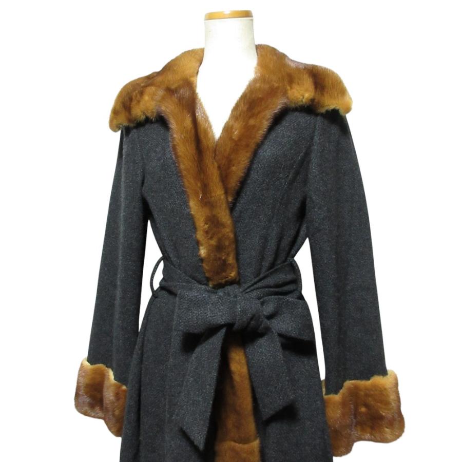 FOXEY（フォクシー） 美品 ミンクファー カシミヤ ウール ロングコート 