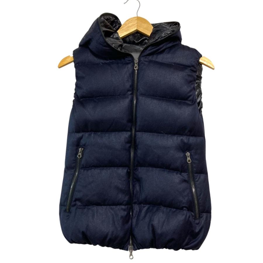 DUVETICA ダウンベスト サイズ50 ネイビー DUVETICA（デュベティカ） 美品 FEBEDUE フーデッド ダウンベスト