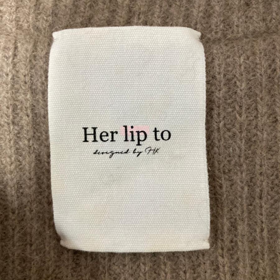 美品 Her lip to ハーリップトゥ Vネック ロング ニットカーディガン サイズF キャメル レディース 古着 中古 USED 美品 Her lip to ハーリップトゥ Vネック ロング ニットカーディガン