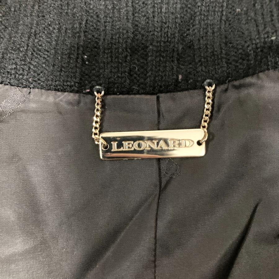 LEONARD（レオナール） 美品 ドット柄 ウールコート 42サイズ ブラック