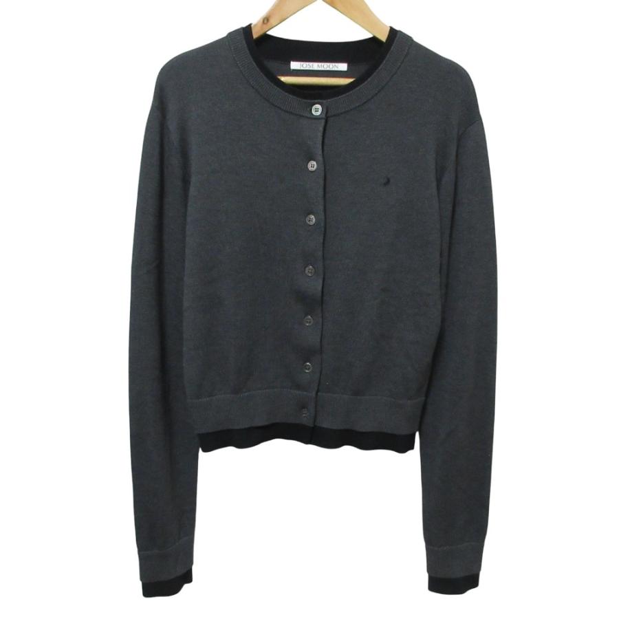 美品 25AW JOSE MOON ジョゼムーン MOON KNIT CARDIGAN ニット カーディガン 1725511310 サイズF グレー ブラック レディース 古着 中古 USED JOSE MOON（ジョゼムーン） 美品 25AW JOSE MOON MOON KNIT CARDIGAN